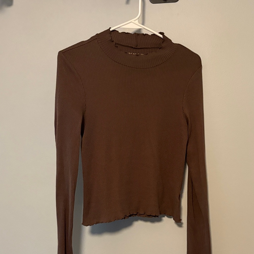 American Eagle Outfitters Mauve Ribbed Top